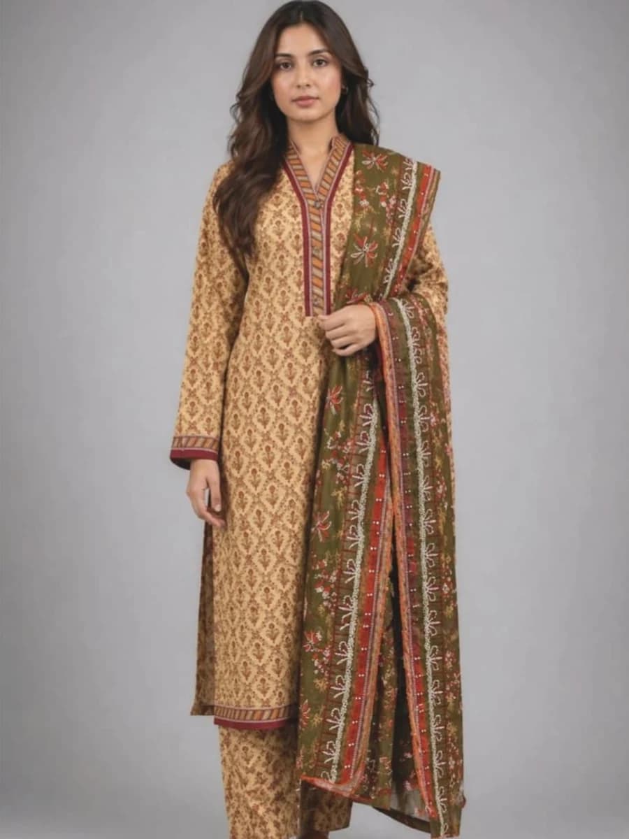 BEECHTREE MORE-BAGH KHADDAR -2026 vol.1 ( Colour Khaki)