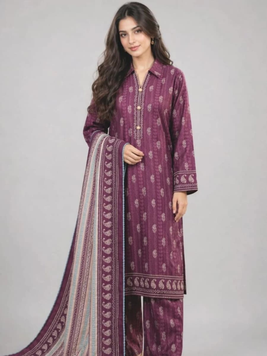 BEECHTREE MORE-BAGH KHADDAR -2026 vol.1 ( Colour Passionate Plum)