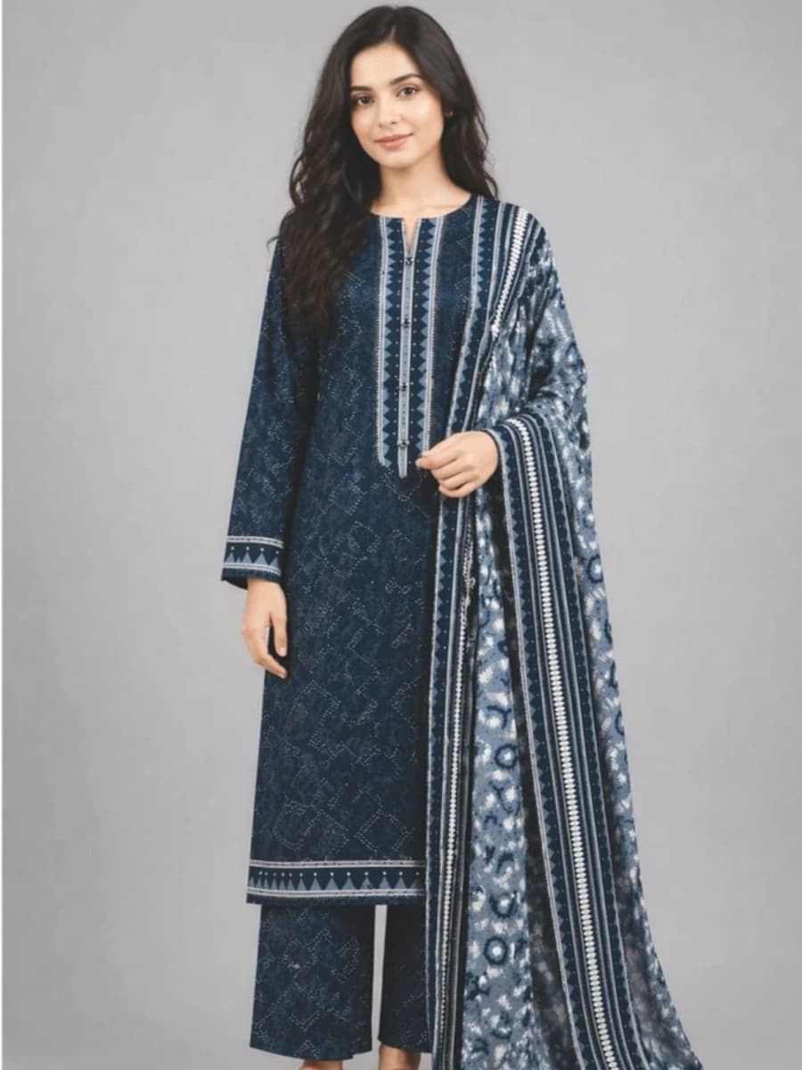BEECHTREE MORE-BAGH KHADDAR -2026 vol.1 ( Colour Dark Blue)